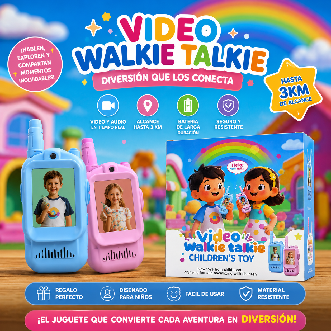 Walkie Talkies De Video Con Pantalla